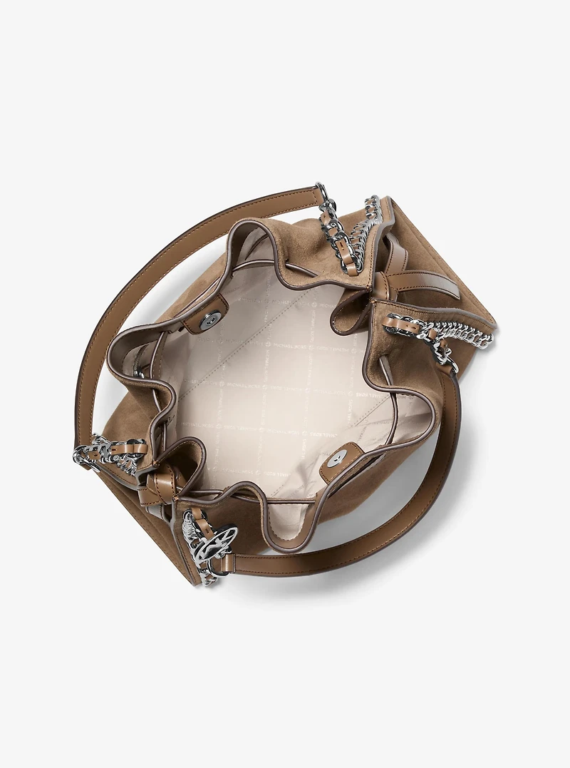 Mina Large Suede Chain Shoulder Bag