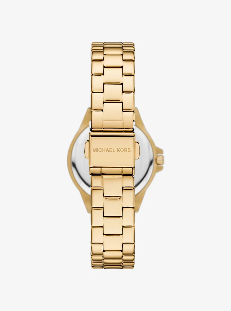 Mini Lennox Pavé Gold-Tone Watch