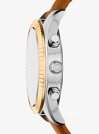 Oversized Lexington Two-Tone and Leather Watch