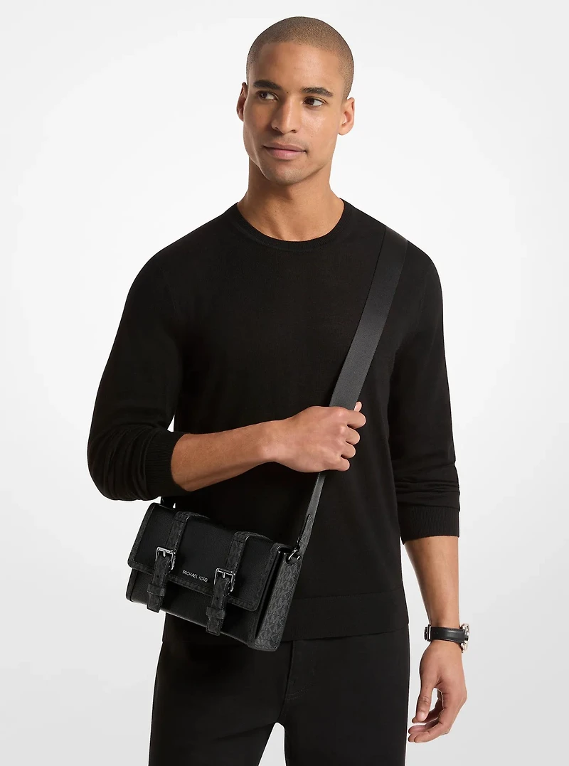 Cooper Pebbled Leather and Signature Logo Trunk Crossbody Bag