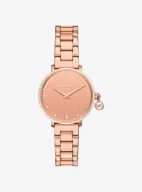 Mini Pyper Pavé Rose Gold-Tone Watch