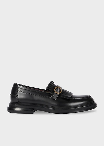 Rossini, Size 11, Black,with gold trimming,Loafers Men main image 2