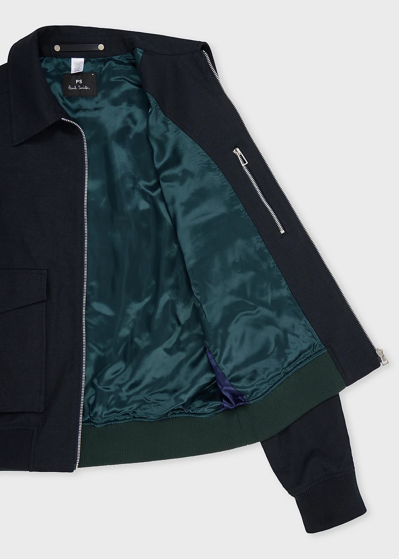 PS Paul Smith Navy Cotton and Wool-Blend Textured Jacket | King