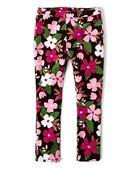 Girls Floral Corduroy Jeggings - Pony Club