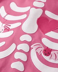 Pyjamas 2 pièces en coton pour femmes, motif squelette assorti à toute la famille