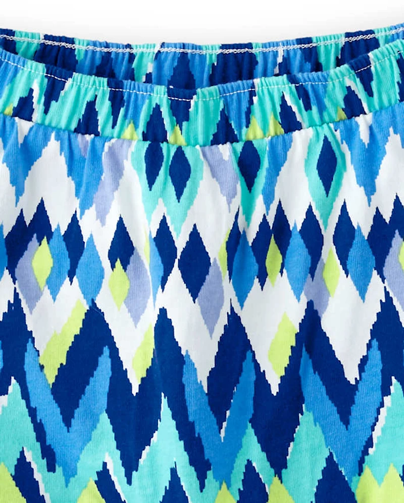 Girls Ikat Tiered Skort - Island Getaway