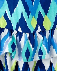 Girls Ikat Tiered Skort - Island Getaway