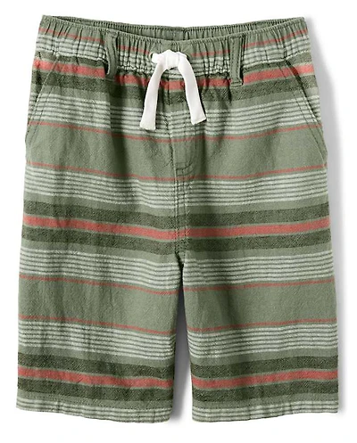 Boys Striped Pull On Shorts - Safari Camp