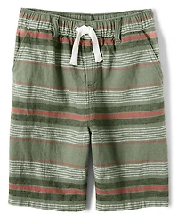 Boys Striped Pull On Shorts - Safari Camp