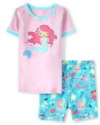 Girls Mermaid Cotton 2-Piece Pajamas - Gymmies