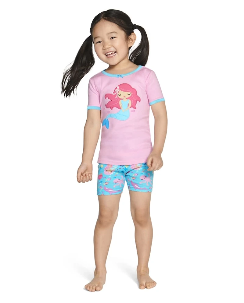 Girls Mermaid Cotton 2-Piece Pajamas - Gymmies