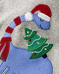 Boys Christmas Dino Cotton 2-Piece Pajamas