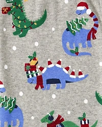 Boys Christmas Dino Cotton 2-Piece Pajamas