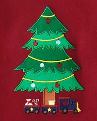 Boys Embroidered Christmas Tree Top - Ho
