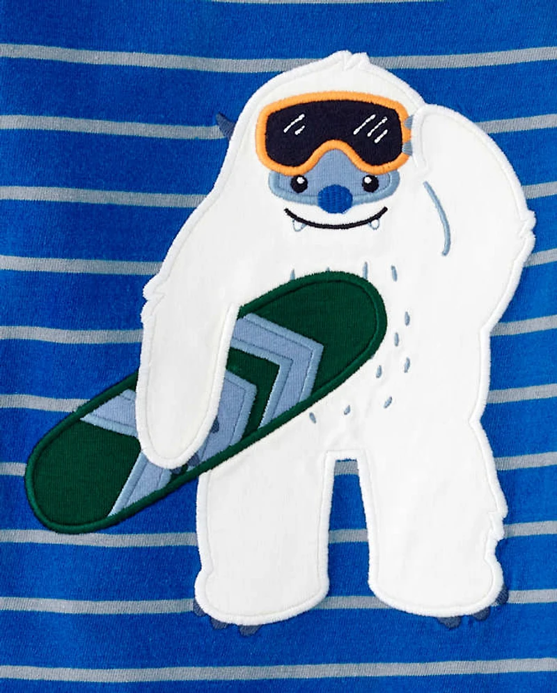 Boys Yeti Striped Top - Polar Party