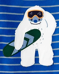 Boys Yeti Striped Top - Polar Party