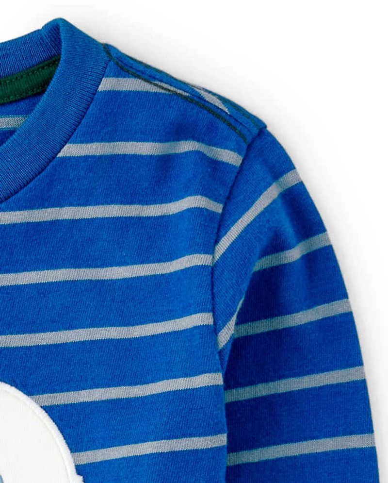 Boys Yeti Striped Top - Polar Party
