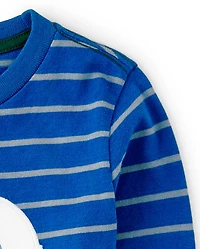 Boys Yeti Striped Top - Polar Party