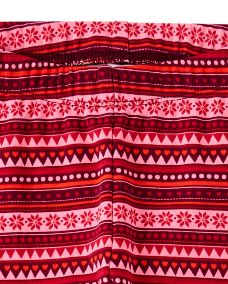 Girls Fairisle Leggings - Little Llamas