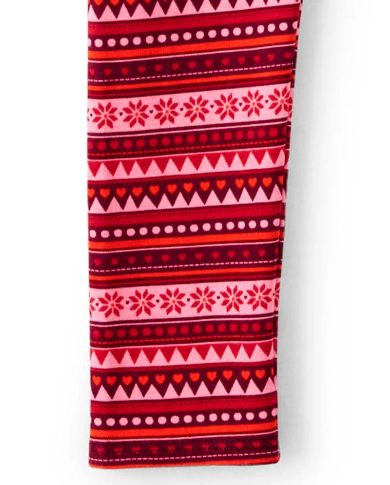 Leggings jacquard pour fille - Petits Lamas