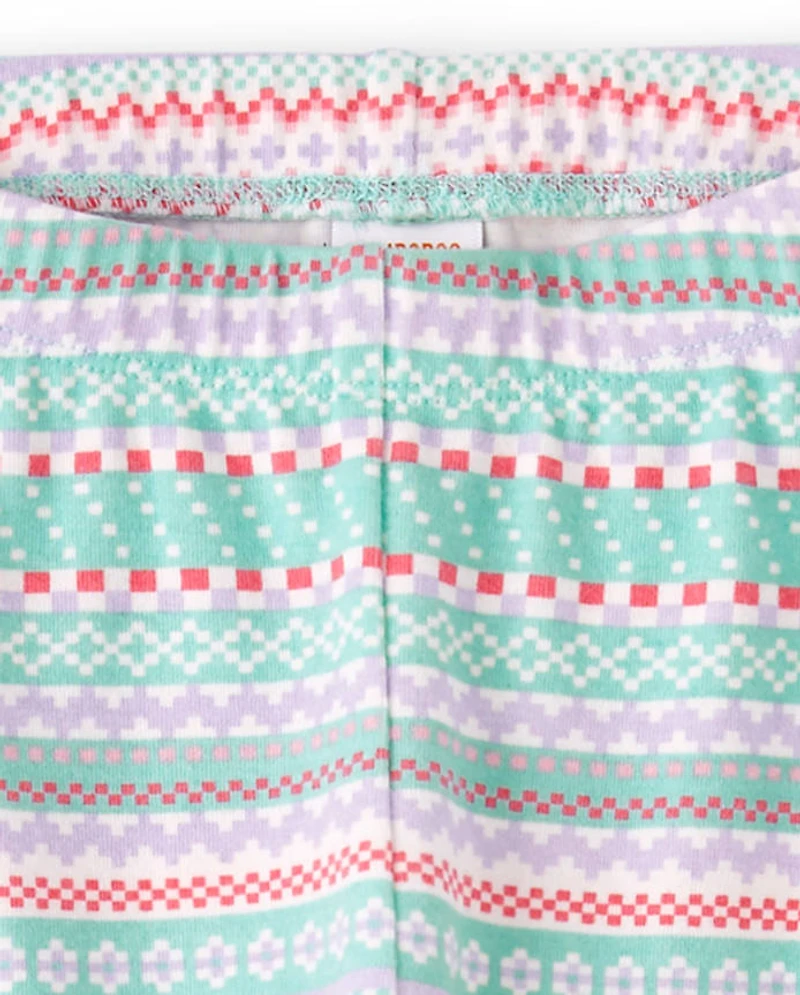 Girls Fairisle Leggings - Polar Party