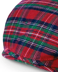 Casquette gavroche à carreaux pour garçon - Fêtes de famille rouge