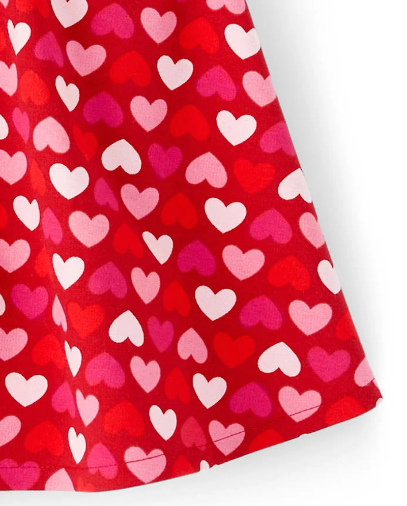 Girls Heart Ponte Skort - Valentine Cutie