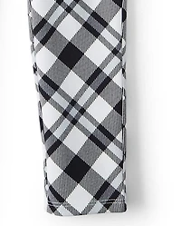 Girls Plaid Ponte Jeggings - Reindeer Cheer