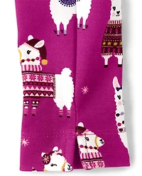 Girls Llama Ponte Jeggings - Little Llamas
