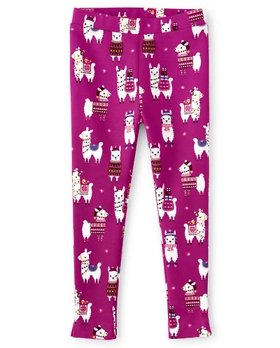 Girls Llama Ponte Jeggings - Little Llamas