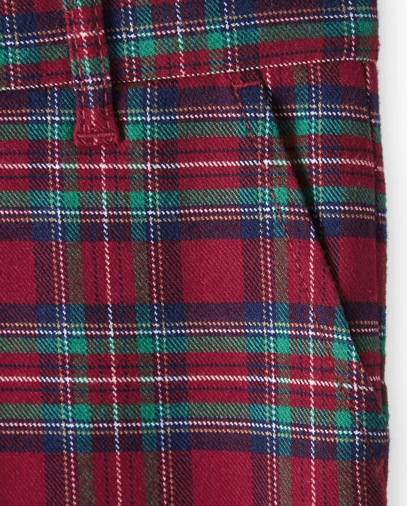 Robes Pantalons Garçons à carreaux - Family Celebrations Rouge