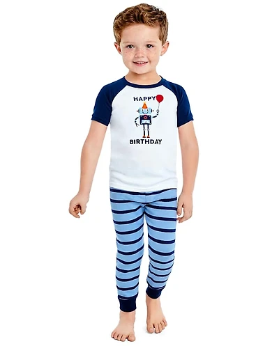 Boys Birthday Robot Snug Fit Cotton Pajamas