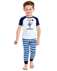 Boys Birthday Robot Snug Fit Cotton Pajamas