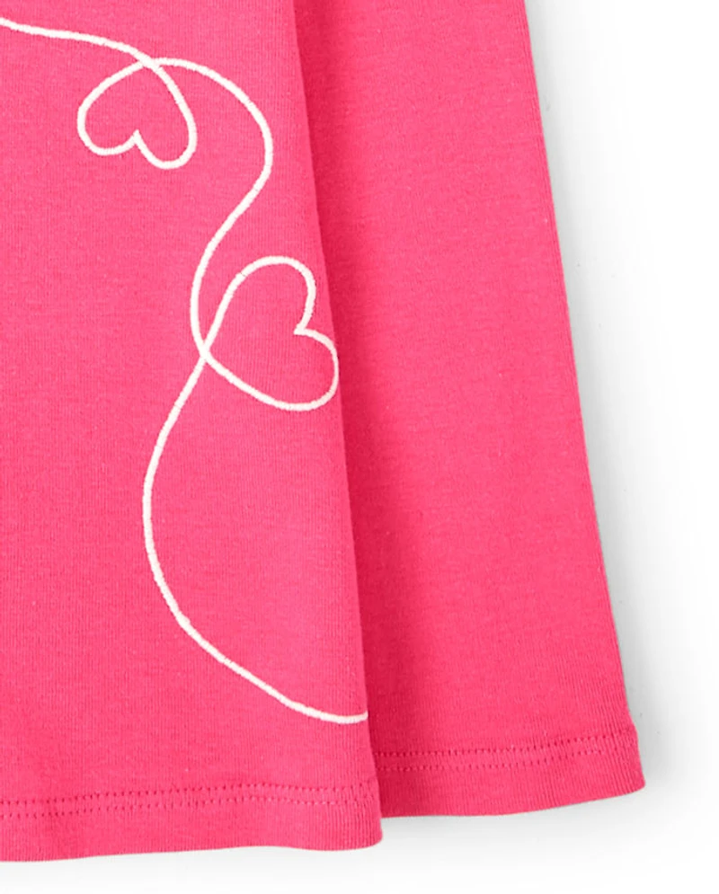 Girls Embroidered Headphones Top - Rock Academy