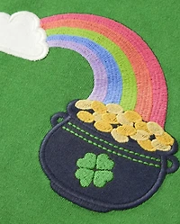 Girls Embroidered Rainbow Top - Little Leprechaun