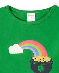Haut brodé arc-en-ciel Fille - Petit Lutin