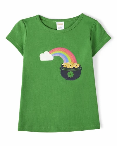 Haut brodé arc-en-ciel Fille - Petit Lutin