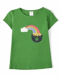 Haut brodé arc-en-ciel Fille - Petit Lutin