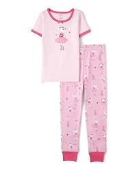 Girls Ballerina Snug Fit Cotton Pajamas - Gymmies