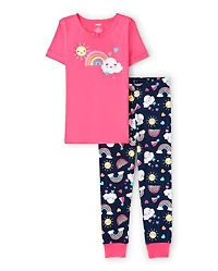 Girls Rainbow Snug Fit Cotton Pajamas - Gymmies