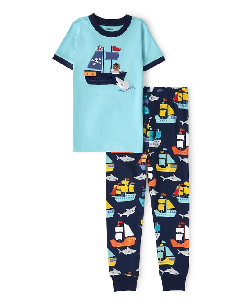 Boys Pirate Snug Fit Cotton Pajamas - Gymmies