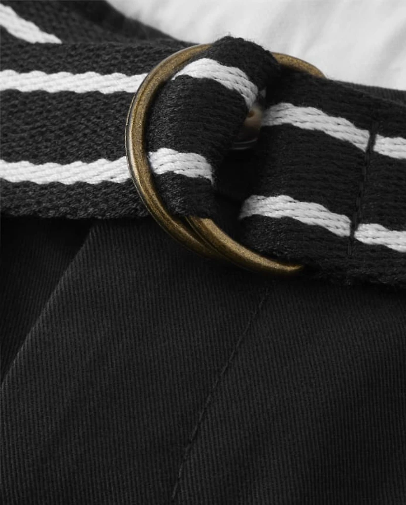Short chino ceinturé pour garçon avec résistance aux taches et plis - Uniforme