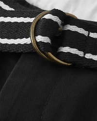Short chino ceinturé pour garçon avec résistance aux taches et plis - Uniforme