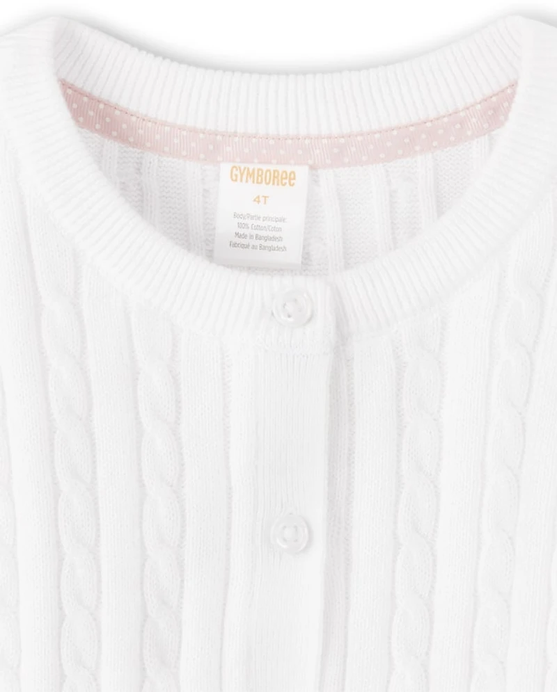 Girls Cable Knit Cardigan
