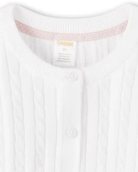 Girls Cable Knit Cardigan
