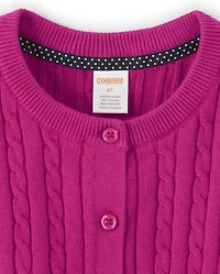 Girls Cable Knit Cardigan