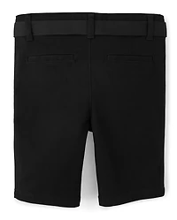 Girls Stain and Wrinkle-Resistant Belted Chino Shorts - Uniform
