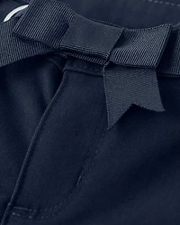 Short chino ceinturé anti-taches et infroissable pour fille - Uniforme