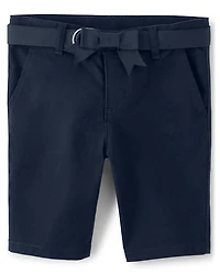Short chino ceinturé anti-taches et infroissable pour fille - Uniforme