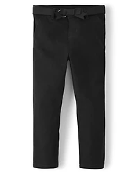 Girls Stain and Wrinkle-Resistant Belted Chino Pants - Uniform